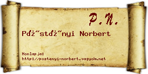 Pöstényi Norbert névjegykártya