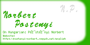 norbert postenyi business card